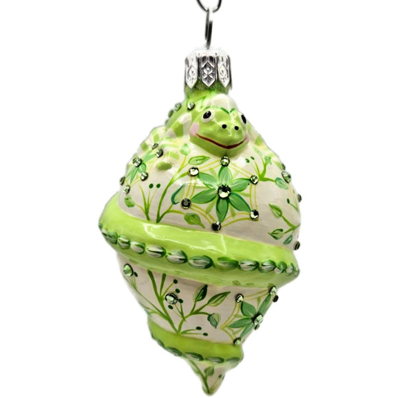Patricia Breen Topping Chameleon Chinoiserie Green Spring Christmas Ornament - Picture 1 of 10